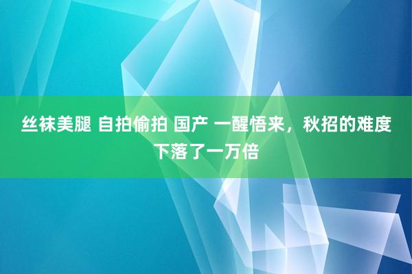 丝袜美腿 自拍偷拍 国产 一醒悟来,秋招的难度下落了一万倍
