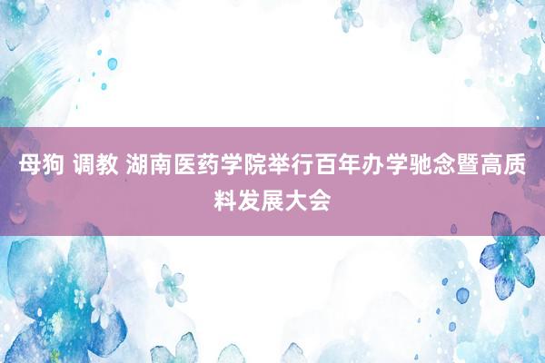 母狗 调教 湖南医药学院举行百年办学驰念暨高质料发展大会